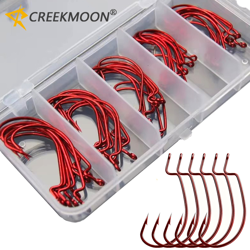 Fishing Hook Offset - 50pcs Wide Belly Crankbait Hooks for