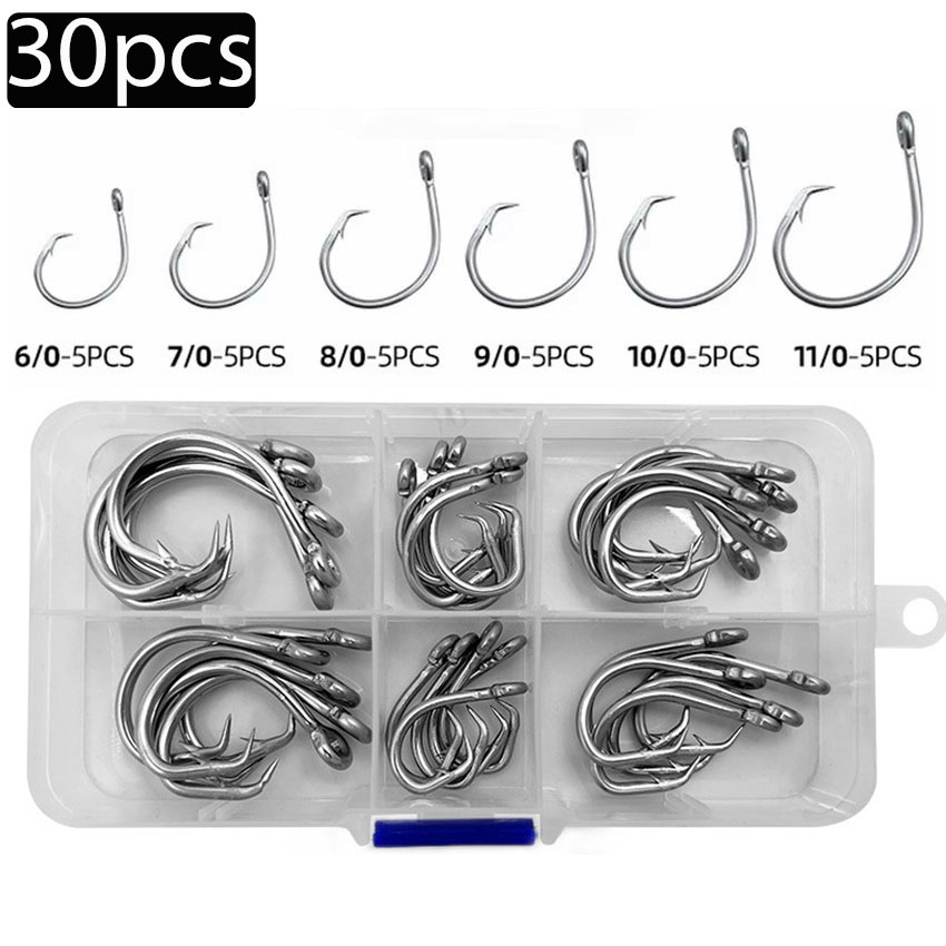 Fishing Hook Assortment - 30pcs/box Fishing Hooks Stainless Steel Wide