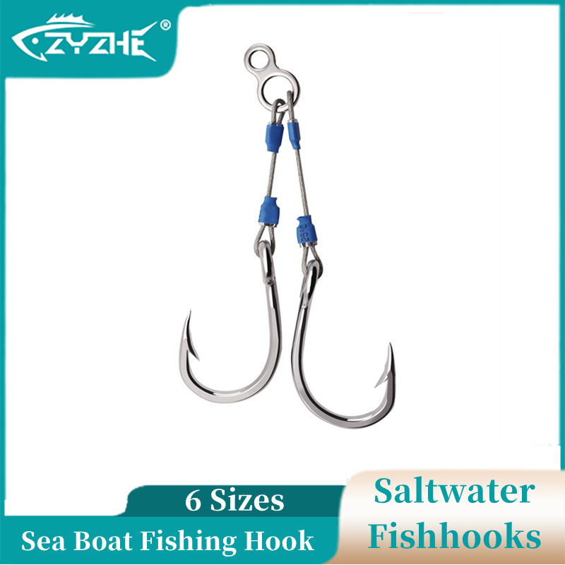 Fishing Hook Barbless - ZYZHE Steel Wire Jig Assist Hook