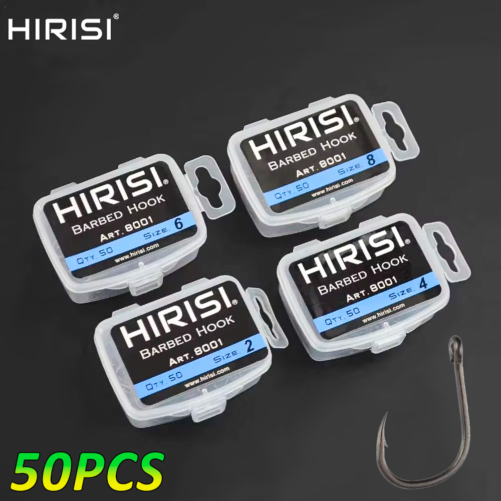 Fishing Hook Offset - Hirisi 50pcs Barbed Coated Carp Fishing