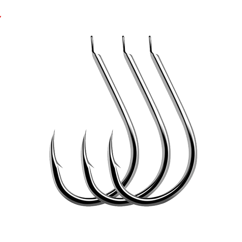 Fishing Hook Offset - 100 Cái/lốc 7 Kích Thước Thép