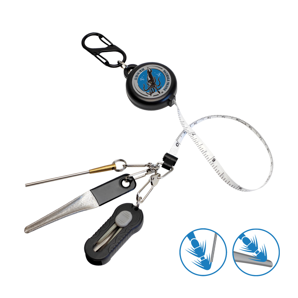 Fishing Hook Sharpener - 4in1 Eging Fishing Kit Retractor 100cm