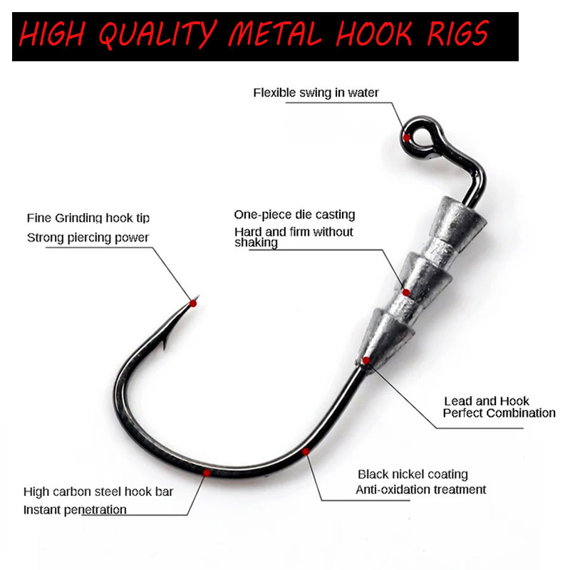 WODJYJ 10pieces 0.6g 1g fishin - đánh giá và giá Fishing Hook Offset