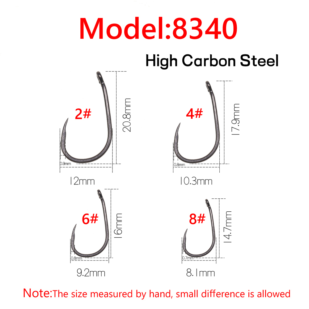 50PCS Matt Black Carp Fishing  - đánh giá và giá Fishing Hook Barbless
