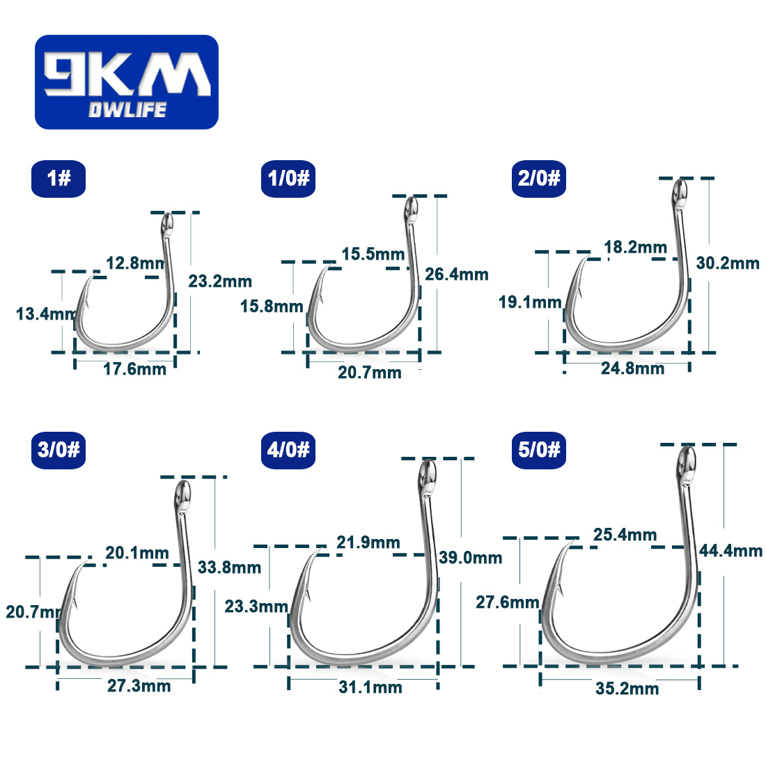 9KM Fishing Hooks Saltwater Li - đánh giá và giá Fishing Hook Barbless