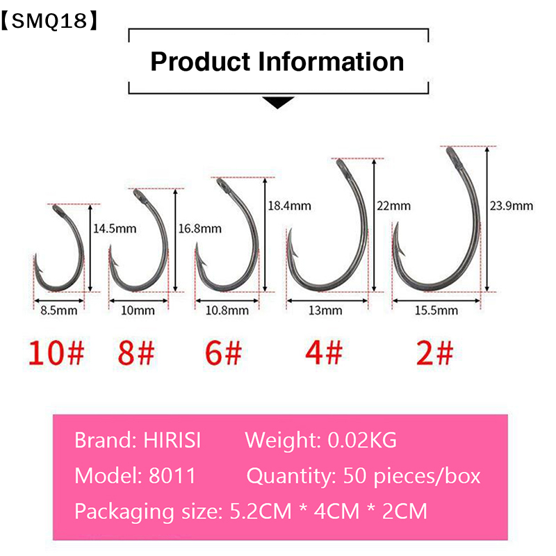 Hirisi 50pcs Boxed  Hooks Barb - đánh giá và giá Fishing Hook Box