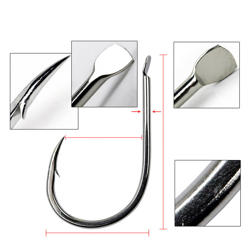 100 Cái/lốc 7 Kích Thước Thép  - đánh giá và giá Fishing Hook Offset
