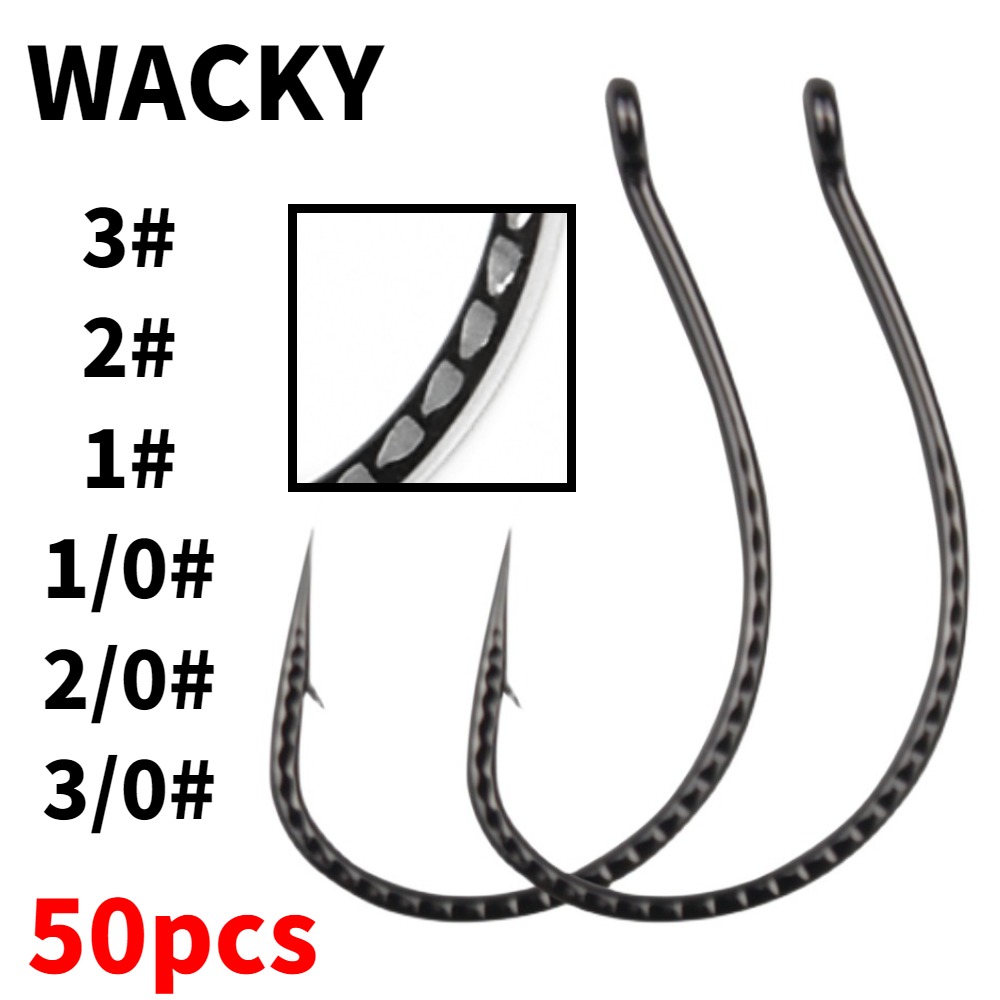50pcs Wacky Hooks High Carbon  - đánh giá và giá Fishing Hook Offset