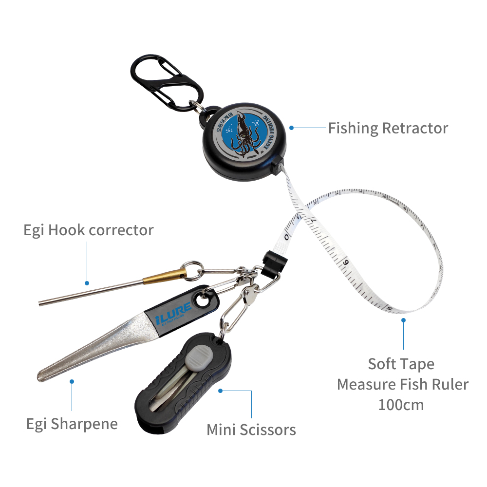 4in1 Eging Fishing Kit Retract - đánh giá và giá Fishing Hook Sharpener