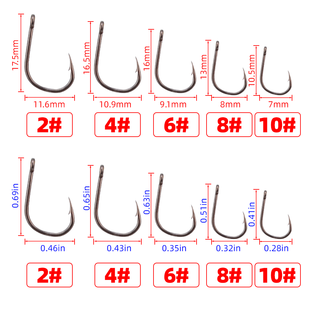 100 Chiếc Carbon Cao Cấp Lớp P - đánh giá và giá Fishing Hook Assortment